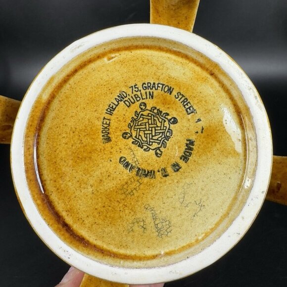 VTG Ireland Pottery Vase Grafton Street Dublin Vase With Four Handles Flower Pot - Picture 6 of 11